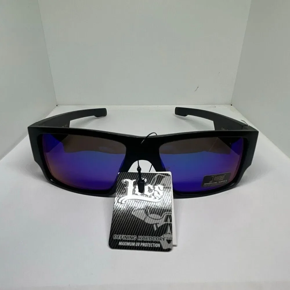 Locs Wrap Sunglasses Multi Mirror Lens Black Frame UV400